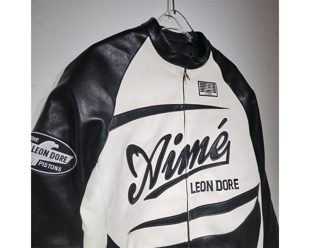 AIME LEON DORE レザーバイカージップアップジャケット T288-11515141312